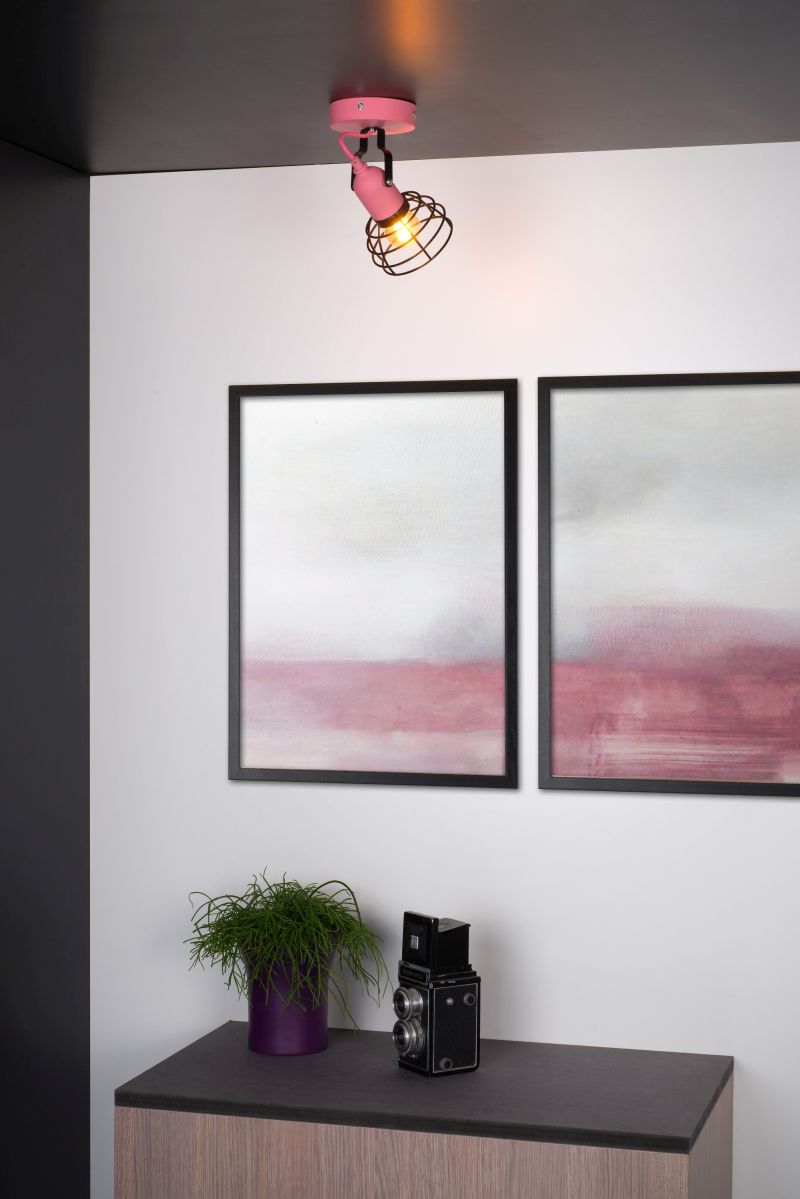 Lucide POLA - Stropné bodové svietidlo pre deti - 1xE27 - ružové